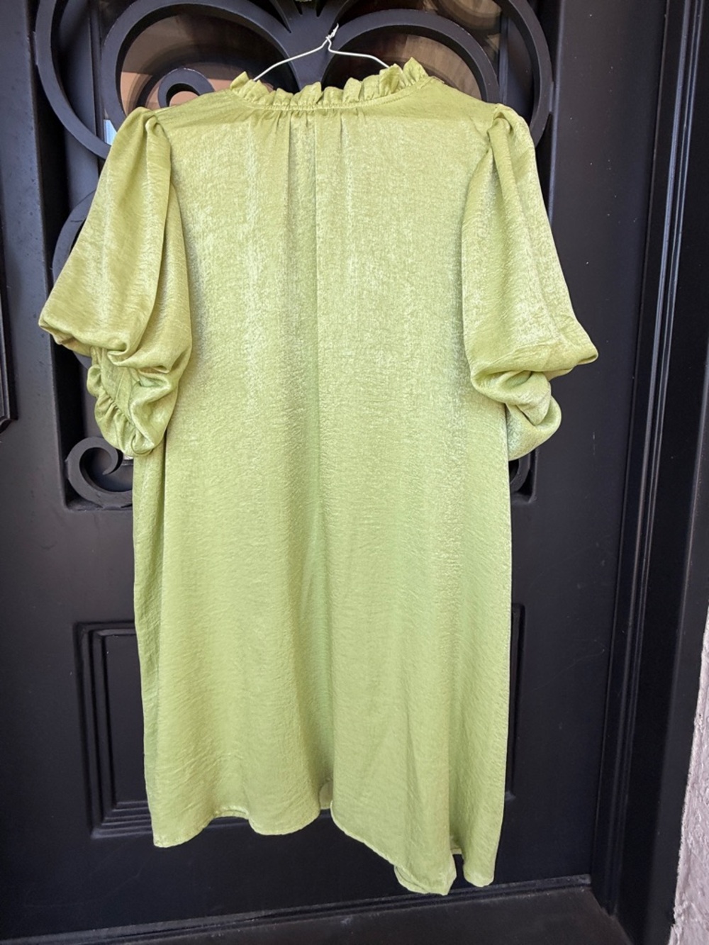 Gee Gee Lime  Green Puff Sleeve Dress